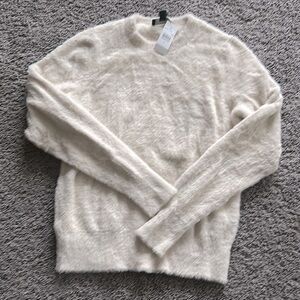 Ann taylor fuzzy crew neck sweater size small